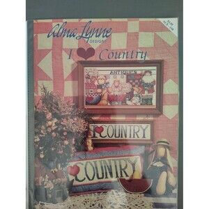 Vintage Alma Lynne Cross Stitch Pattern Leaflet I Love Country ALX-118 Folk Art